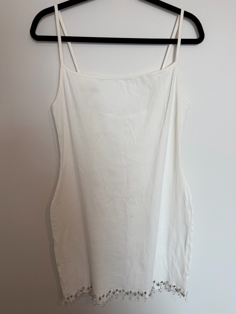 SKIMS Soft Lounge chandelier White Marble Beaded Mini Slip Dress  XL